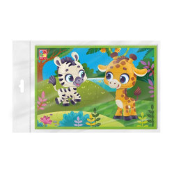 Мягкие пазлы А5. Зебра и жираф, пак. , ТМ Vladi Toys, Украина, арт: VT1104-21