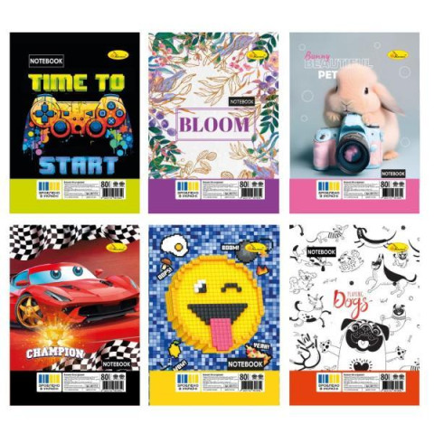 Блокнот А6, 80 арк., лакування, пружина збоку, 10*13см, Видавництво Апельсин, Україна, арт: АП-1713