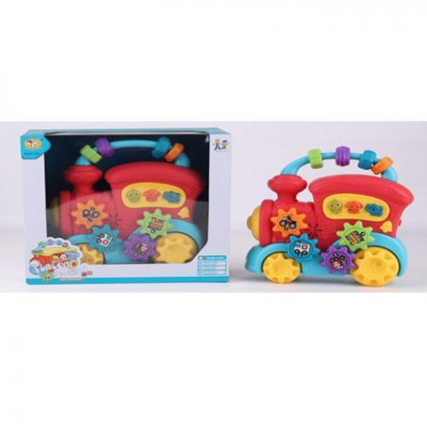 Музыкальная игрушка Паровозик, 19см, паровозик, музыка, свет, шестерни, на бат., в кор. 23*20,5*10см , ст: 855-159A