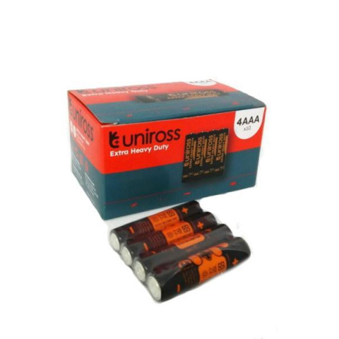 Батарейка Uniross солевая SHRINK OF 4AAA EXTRA HEAVY DUTY ЦЕНА ЗА УП. 40ШТ, арт: 321712