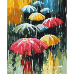 Картина за номерами Люди. Кольоровий дощ, 40х50см, в термопакеті, Brushme (BS52166)