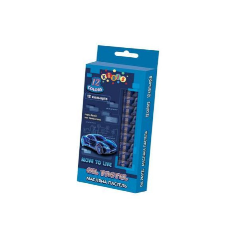 Пастель масляная 12 цветов, KIDIS Move to Live, в корр. 20*9*1см, арт: 9159