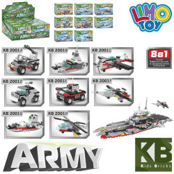 Конструктор военная техника LIMO TOY, 2в1, ЦЕНА ЗА 1ШТ, 8видов, арт: KB2001