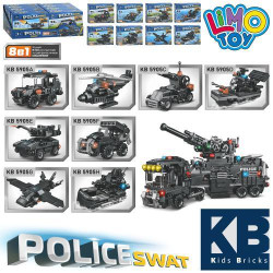 Конструктор LIMO TOY поліція, транспорт, від 92дет, ЦІНА ЗА 1ШТ, в кор. 8в1, шт, арт: KB5905