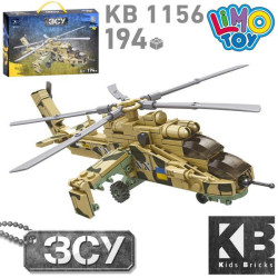 Конструктор LIMO TOY военный, вертолет, 194дет, в кор. 35*25*6см , арт: KB1156