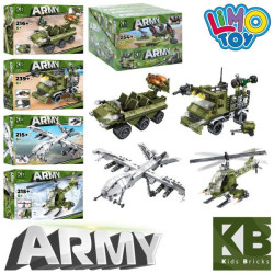 Конструктор LIMO TOY військовий транспорт, від 215 дит., 4 види, в диспл., 26*19*23см , арт: KB176