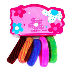 Гумка для волосся мікрофібра різнокольорова-1, ЦІНА ЗА 5ШТ, на планш. 6*4см, ст: 0301-1126