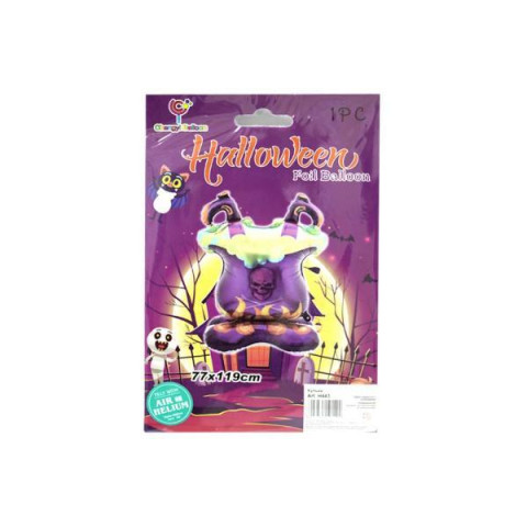 Шарик фольгированный 3D, Halloween фигурный Котелок 77*119см, арт: H443