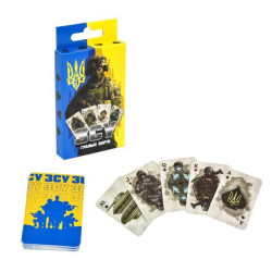 Карточная игра "ВСУ" желто-голубая на украинском языке, в кор. 11*6*1,2см, ТМ Стратег, Украина, арт: 30787S