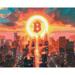 Картина по номерам Города. Город биткоина, 40х50см, в термопакете, Brushme (BS53981)