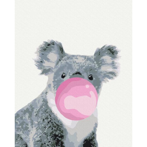 Картина по номерам Животные. Коала с бабл-гам, 40х50см, в термопакете, Brushme (BS5702)