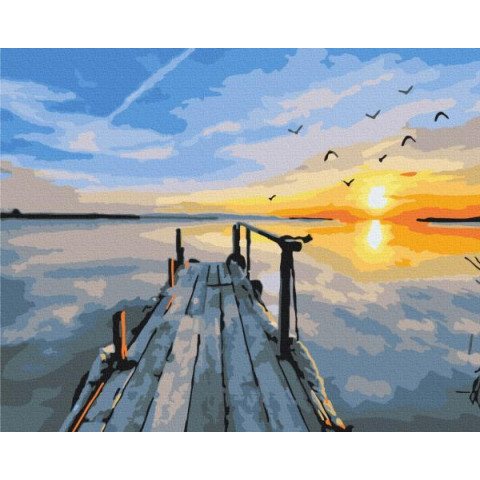 Картина по номерам Пейзаж. Закат у пристани, 40х50см, в термопакете, Brushme (BS23810)