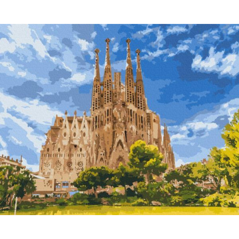 Картина по номерам Города. Собор Святого Семейства, 40х50см, в термопакете, Brushme (BS51646)