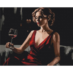 Картина по номерам Люди. Красный акцент, 40х50см, в термопакете, Brushme (BS53899)