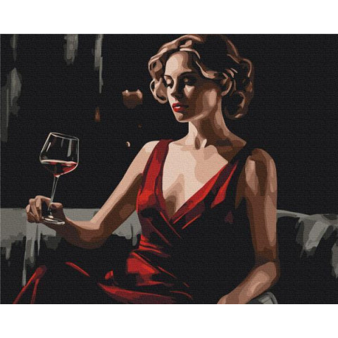 Картина по номерам Люди. Красный акцент, 40х50см, в термопакете, Brushme (BS53899)