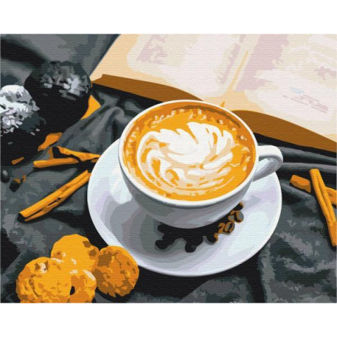 Картина по номерам Натюрморты. Кофе с ароматом корицы, 40х50см, в термопакете, Brushme (BS52634)