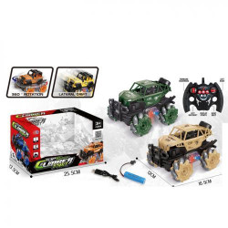 Джип р/у, аккумулятор, 16,5см, 1:18, свет, роликовые колеса, USB-зарядное, светлое, 2 цвета, в кор. 25,5*15*14см, ст.: ESD668-1C