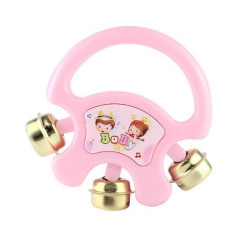 Бубен с колокольчиками розовая, в пак. 15*10см