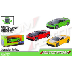 Машина АВТОПРОМ 1:32, 3 кольори, відкр.двері, в кор. 15*8*7см арт: AP74180