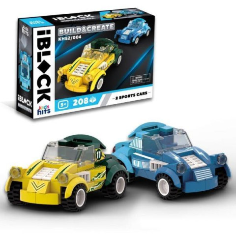 Конструктор Kids hits IBLOCK JUNIOR МЕГАКАРЫ 208дет., в корр. 24*6*16см арт: KH52/004