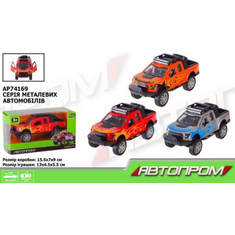 Машина АВТОПРОМ 1:32, 3 цвета, откр.дверь, в кор. 15*8,5*6,8см арт: AP74169