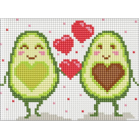 Алмазна мозаїка без підрамника для дітей «Закохані половинки» 15х20см в термопакеті ТМ Ідейка, Україна, арт: AMM1032