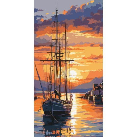 Картина по номерам Пейзаж. Спокойствие пристани, 40х80см, в термопакете, ART Craft (11568-AC)
