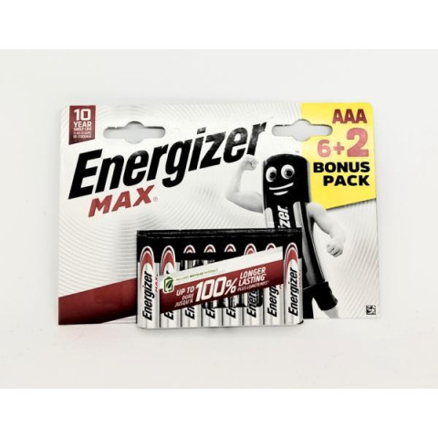 Батарейка Energizer EN92 AAA/8, ЦЕНА ВП. 8ШТ, на планше. 16,5*11см, арт: 438208
