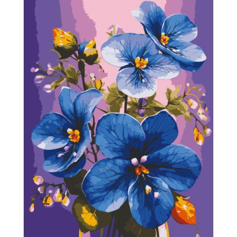 Картина по номерам Цветы. Синие фиалки, 40х50см, в термопакете, ART Craft (13097-AC)