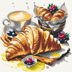 Картина по номерам Натюрморты. Французский завтрак, 40х40см, в термопакете, ART Craft (12027-AC)