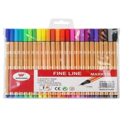 Ручки капілярні "Fine Line" 24 кольори (120наб), арт: WW00176ST