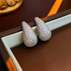 Сережки срібло з камінцями, пак. 9*7см, арт: TS-6