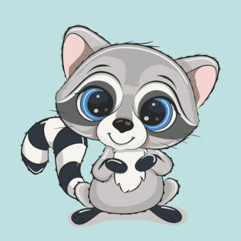 Картина за номерами Дитячі сюжети. Єнотик, 30х30см, в термопакеті, ART Craft (15091-AC)