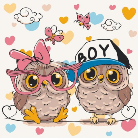 Картина за номерами Дитячі сюжети. Пара радять, 30х30см, в термопакеті, ART Craft (15559-AC)