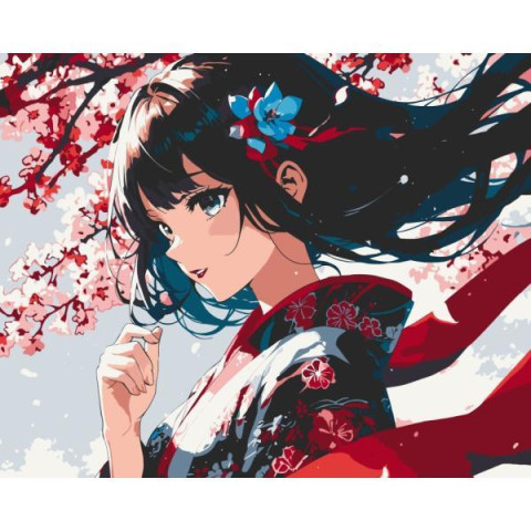 Картина по номерам Супергерои. Девушка с сакурой, 40х50см, в термопакете, ART Craft (16107-AC)
