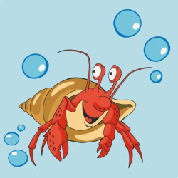 Картина за номерами Дитячі сюжети. Краб у черепашці, 30х30см, в термопакеті, ART Craft (15097-AC)