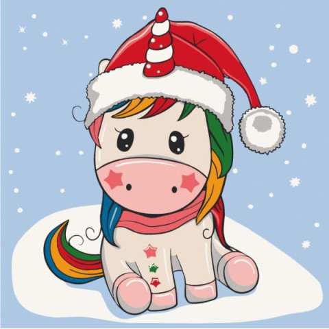 Картина по номерам Детские сюжеты. Единорожка в шляпе, 30х30см, в термопакете, ART Craft (15555-AC)