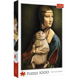 Пазлы 1000елм. "Дама с котиком", в корр. 40*27*6см, ТМ Trefl, Польша, арт: 10663