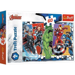 Пазли 60елм. "Непереможні месники" MARVEL, кор. 21*14*4см, ТМ Trefl, Польща, арт: 17357