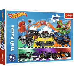 Пазлы 100элементов "Скоростные авто" Hot Wheels, в кор. 29*19*4см, ТМ Trefl, Польша, арт: 16466
