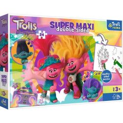 Пазли + розмальовка 24 елементів SUPER МАХИ "Музика тролів", кор. 40*27*6см, ТМ Trefl, Польща, арт: 41017