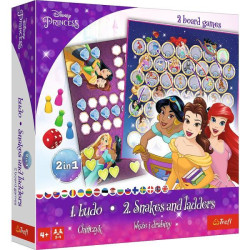Настольная игра 2 в1 "Лудо + стремянки" Дисней "Принцессы", в корр. 25*25*6см, ТМ Trefl, Польша, арт: 02418