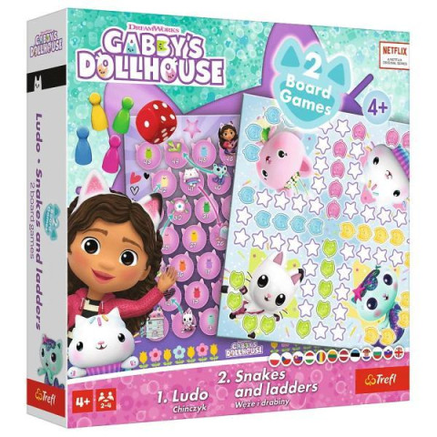 Настольная игра 2 в 1 Змеи и стремянки Дом кота, в кор. 25*25*6см, ТМ Trefl, Польша, арт: 02590
