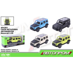 Машина мет. АВТОПРОМ 1:43, 4 цвета, откр.двери, в кор. 14*6*6см арт: AP4393