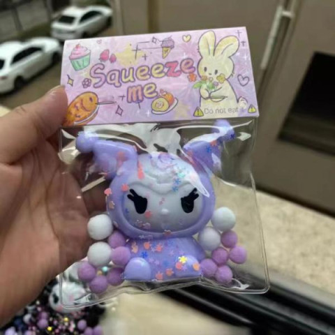 Сквиши липучки Куроми, фиолетовая 9см, в пак.10*15см