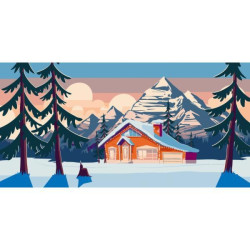 Картина по номерам Пейзаж. Домик в горах, 40х80см, в термопакете, ART Craft (11027-AC)