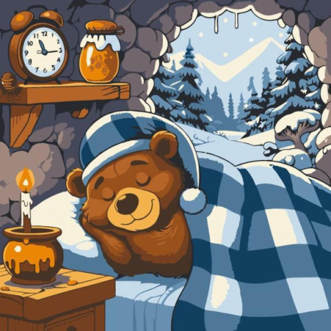 Картина за номерами Дитячі сюжети. Ведмежий відпочинок, 30х30см, в термопакеті, ART Craft (15126-AC)