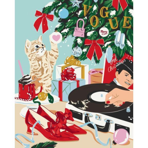 Картина за номерами Тварини. Новорічний вайб, 40х50см, в термопакеті, ART Craft (12034-AC)