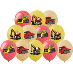 Шарики 12" Строительный транспорт ЦЕНА ЗА УП. 50ШТ (5ст), пак. 20*15см, арт: DM-7BC