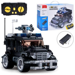 Конструктор SLUBAN Штурмовая машина, р/у, 2,4G, 20см, 412дет, фигурки, аккумулятор, USB зарядное, в кор. 38*29*10см 